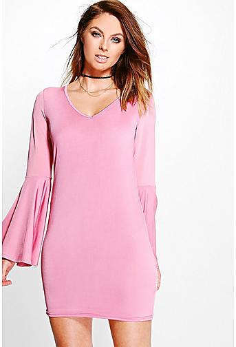 Marie A-Line Volumised Sleeve Shift Dress