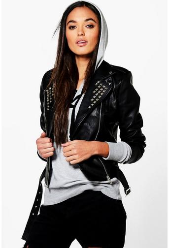 Imogen Studded Collar Biker Jacket