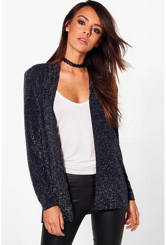 Lara Metallic Shawl Collar Blazer