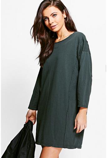 Tina Oversized Roll Sleeve Sweat Dress!