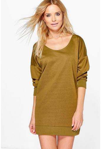 Annita Slash Neck Sweat Dress