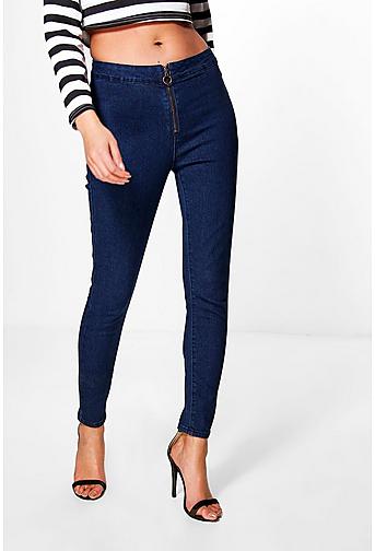 Eloise Zip Front Skinny Jeans