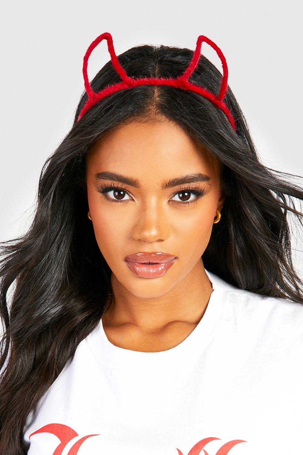 Womens Halloween Devil Horn Headband - Red - One Size, Red