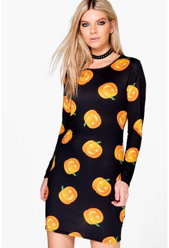 Halloween Reema Pumpkin Bodycon Dress