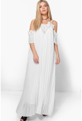 Daisy Boutique Premium Crocket Pleated Maxi