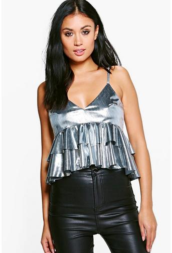 Eloise Metallic Peplum Cami