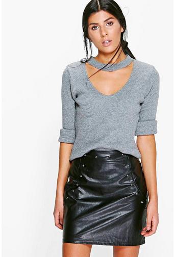 Erin Choker Rib Knit Jumper