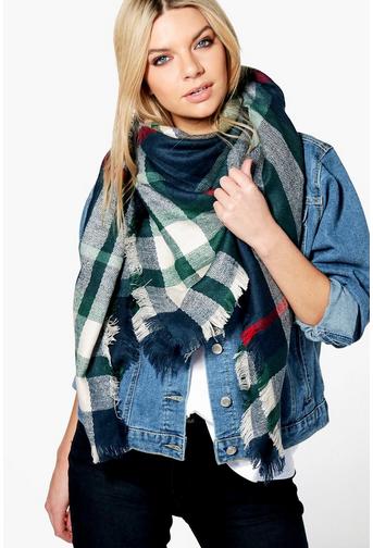 Hannah Oversize Tartan Check Blanket Scarf