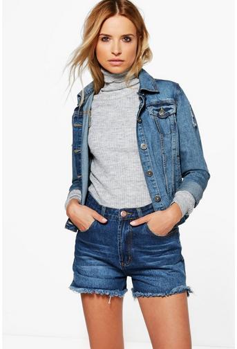 Hetty High Rise Side Split Mom Shorts