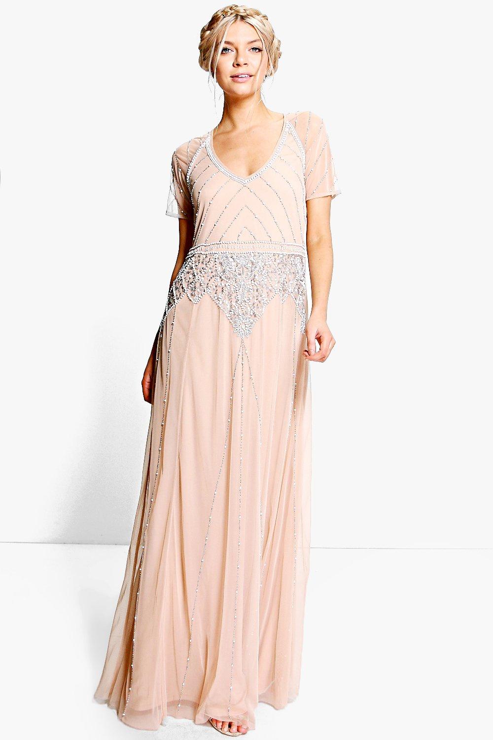 cap sleeve maxi gown