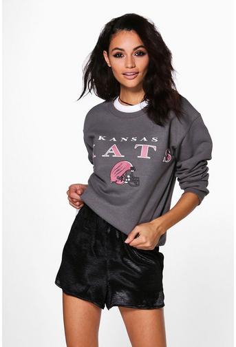 Francesca Slogan And Print Sweatshirt