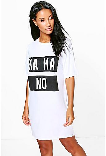 Kathy Ha Ha No Slogan T-Shirt Dress
