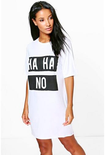 Kathy Ha Ha No Slogan T-Shirt Dress
