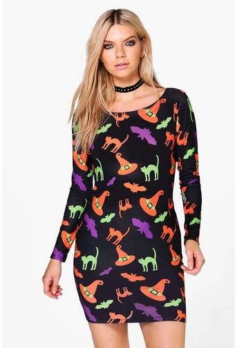 Zandra Halloween Printed Bodycon Dress