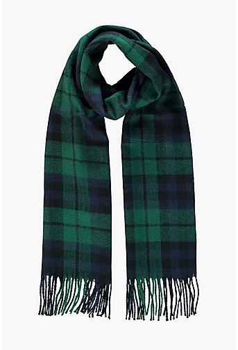 Emily Bottle Green Brushed Check Scarf