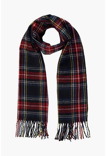 Sophie Black Check Brushed Scarf