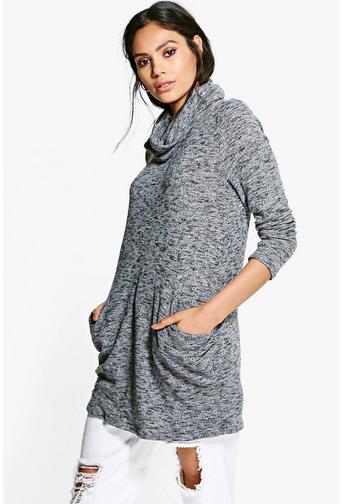 Keira Soft Knit Slouchy Tunic With Snood