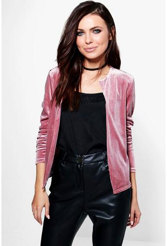 Grace Velvet Crop Edge to Edge Jacket