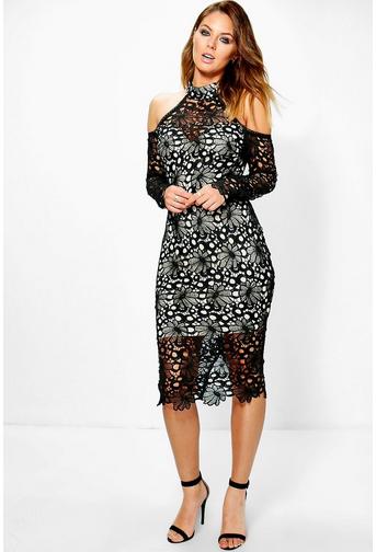 Boutique Wendy Crochet Lace Midi Dress
