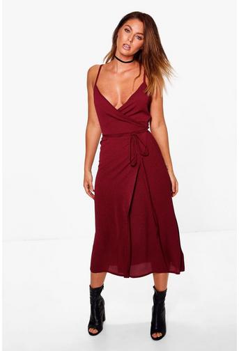 Chiara Wrap Tie Side Midi Dress