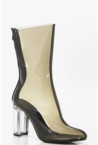 Faye Clear Heel Sock Boot