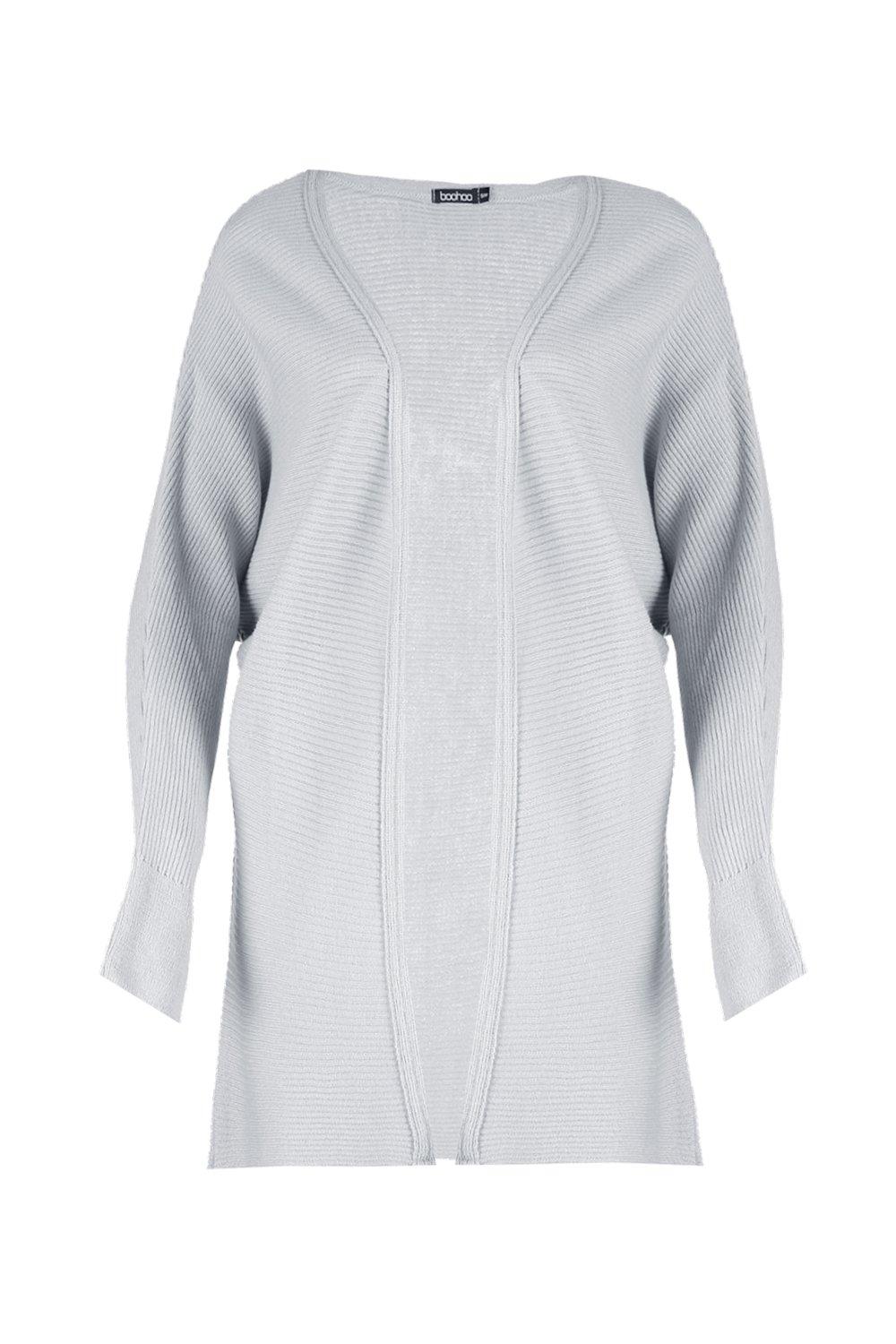 Boohoo Womens Keira Rib Knit Edge To Edge Batwing Cardigan eBay