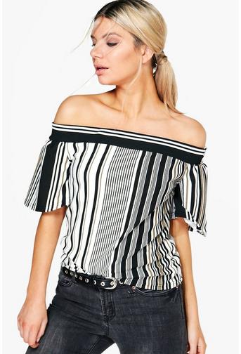 Megan Stripe Off The Shoulder Top