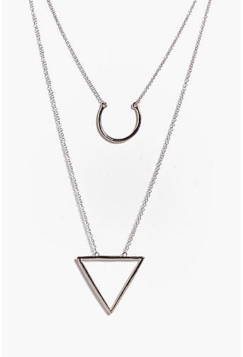 Lucie Triangle and Loop Layered Necklace