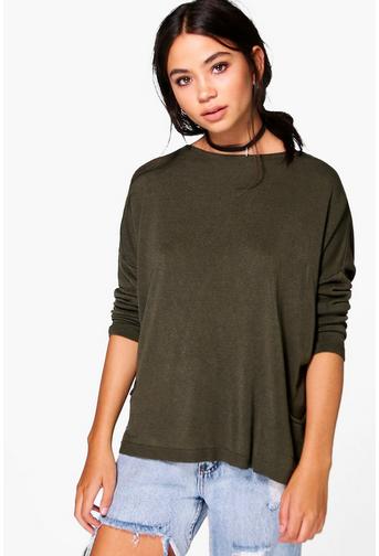 Emma Oversized Fine Gauge Jumper With Pockets