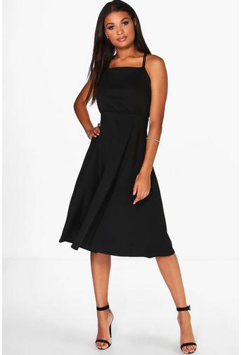 Ziggy Square Neck Midi Skater Dress