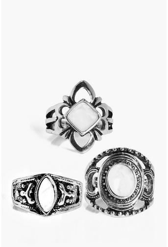 Lucy Ornate Stone Ring Pack