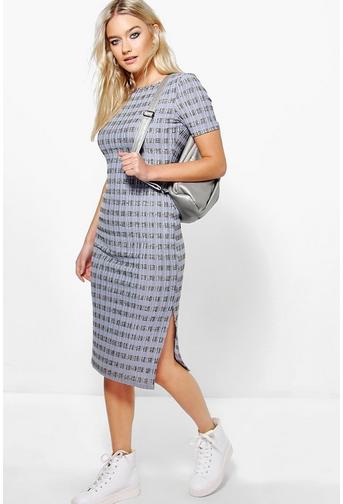 Elisha Striped Ribbed Midi Dress