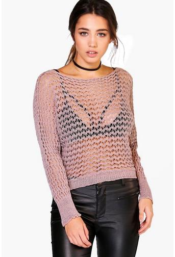 Daisy Mesh Metallic Batwing Jumper