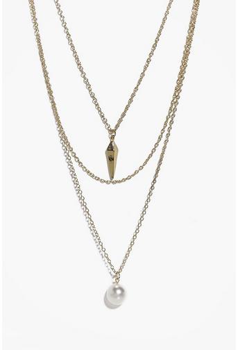 Neve Pearl Multi Chain Layered Necklace