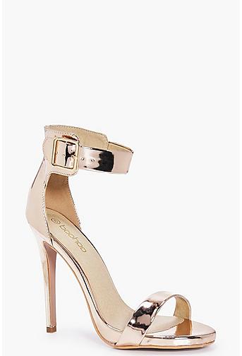 Hollie Two Part Metallic Ankle Band Heel