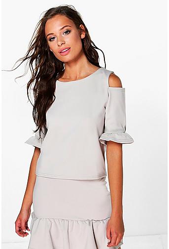 Willow Ruffle Cold Shoulder Top