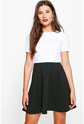 Niamh Tailored Colour Block Skater Dress