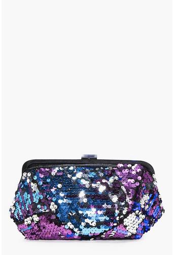 Maya Rainbow Two Way Sequin Box Clutch Bag