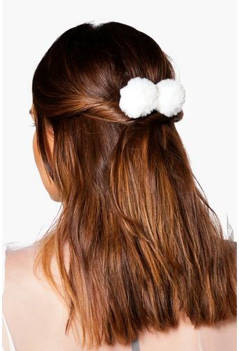 Frances Faux Fur Pom Hair Clip