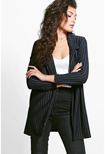 Bella Pinstripe Boyfriend Blazer