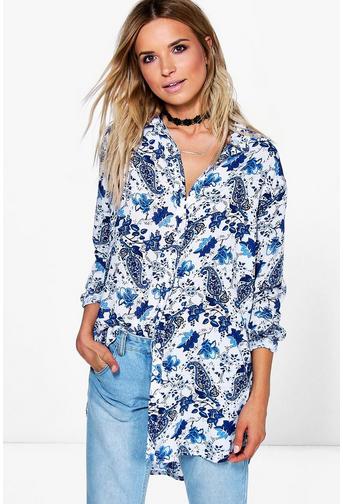 Maya Paisley Printed Oversized Shirt