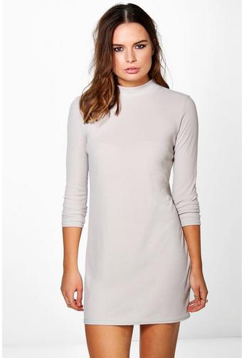 Scarlett High Neck Ribbed Shift Dress