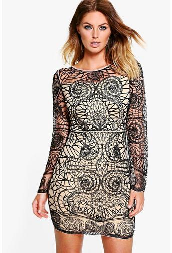 Boutique Jourdan Embellished Bodycon Dress