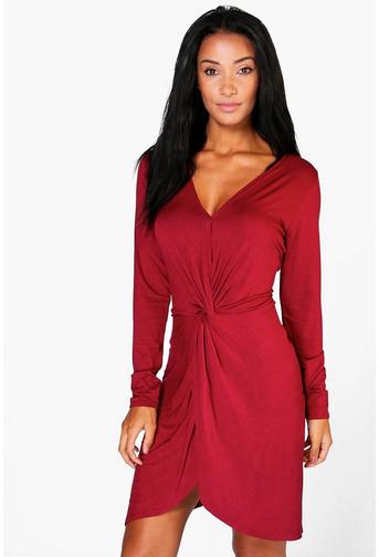 Rue Knot Wrap Long Sleeve Bodycon Dress