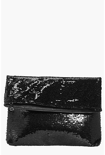 Darcy Fold Over Sequin Clutch Bag