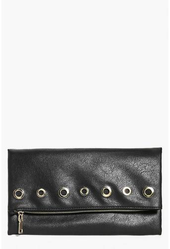 Eve Fold Over Eyelet Zip Clutch Bag