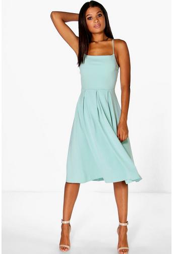 Ava Strappy Square Neck Skater Dress