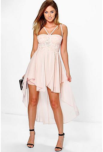 Alessia Lace Top Strappy Skater Dress