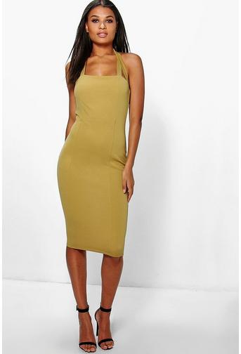 Daisy Halterneck Midi Bodycon Dress
