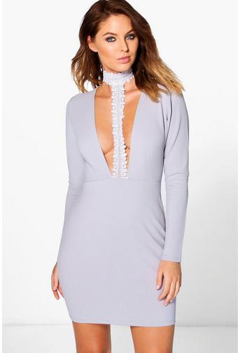 Evie Lace Choker Bodycon Dress